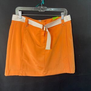Izod Swingflex Womens Golf Skort Orange White Belt NWT Size 6